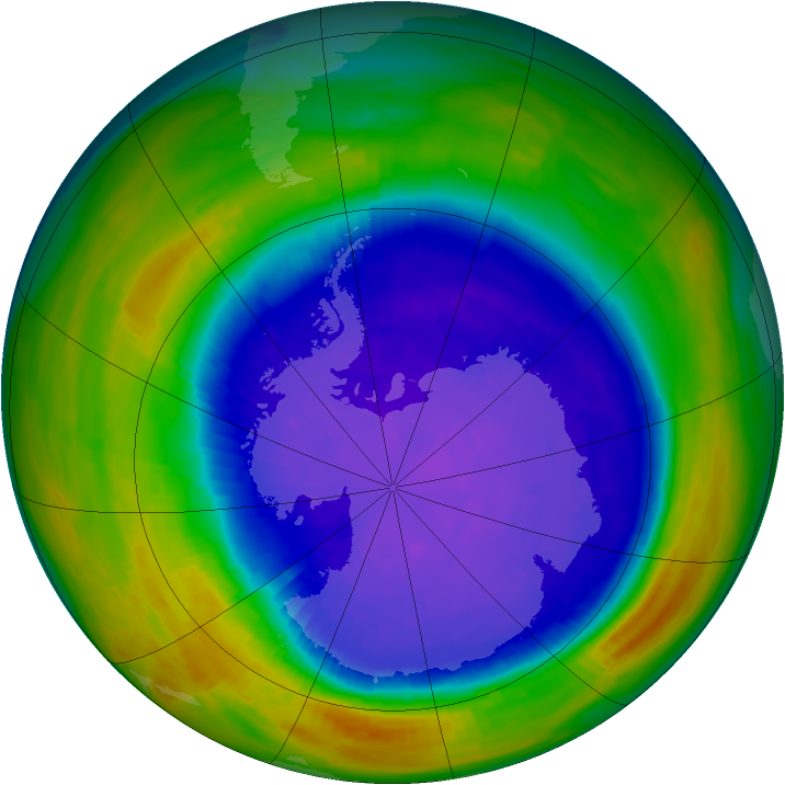 Antarctic ozone map for 22 September 1994